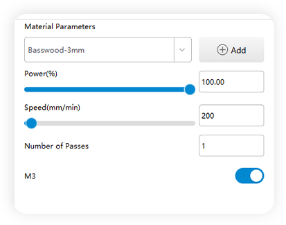 Preset material parameters